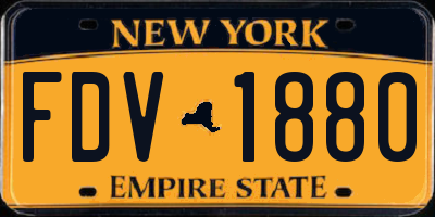NY license plate FDV1880