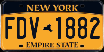 NY license plate FDV1882