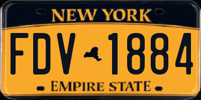 NY license plate FDV1884