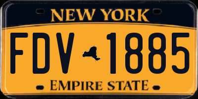 NY license plate FDV1885