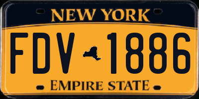 NY license plate FDV1886