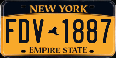 NY license plate FDV1887