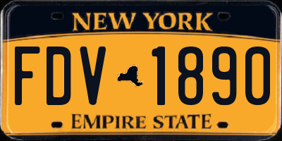 NY license plate FDV1890