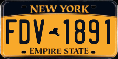 NY license plate FDV1891
