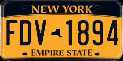 NY license plate FDV1894