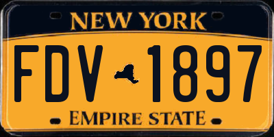 NY license plate FDV1897