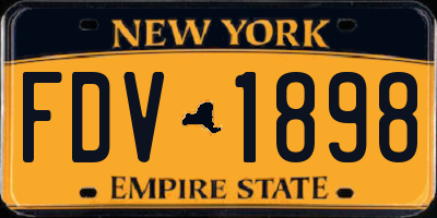 NY license plate FDV1898