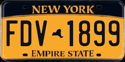 NY license plate FDV1899