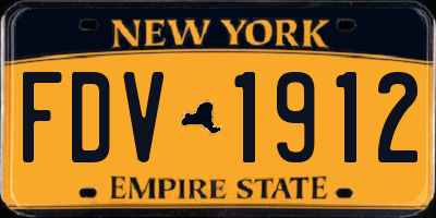 NY license plate FDV1912
