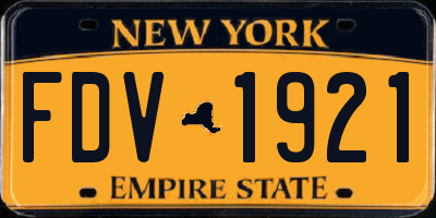 NY license plate FDV1921