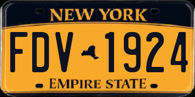 NY license plate FDV1924