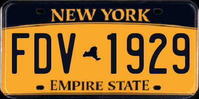 NY license plate FDV1929