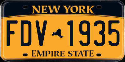 NY license plate FDV1935