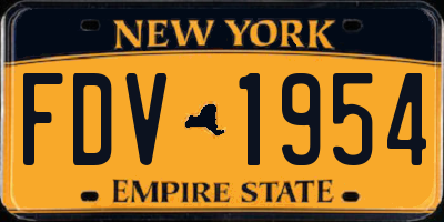 NY license plate FDV1954