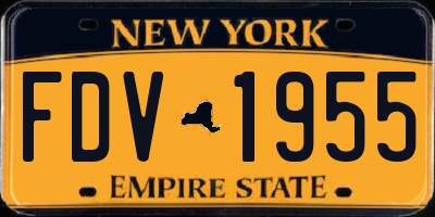 NY license plate FDV1955