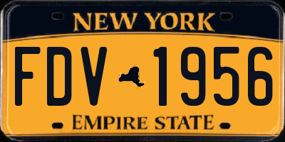 NY license plate FDV1956