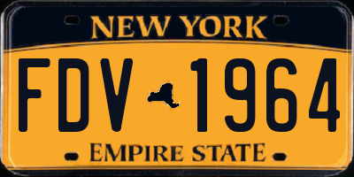 NY license plate FDV1964