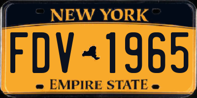 NY license plate FDV1965