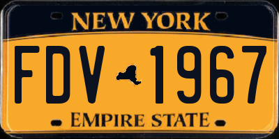 NY license plate FDV1967
