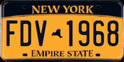 NY license plate FDV1968