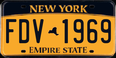 NY license plate FDV1969