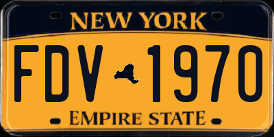 NY license plate FDV1970