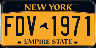 NY license plate FDV1971
