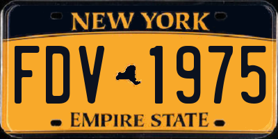 NY license plate FDV1975
