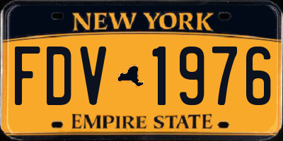 NY license plate FDV1976