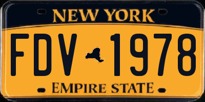 NY license plate FDV1978