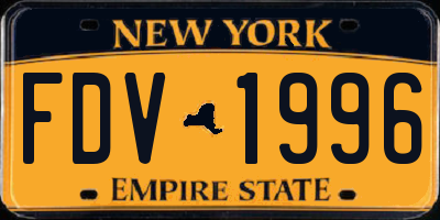 NY license plate FDV1996