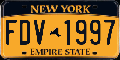 NY license plate FDV1997