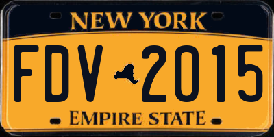 NY license plate FDV2015
