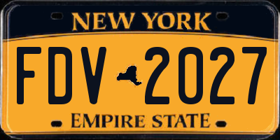 NY license plate FDV2027