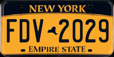 NY license plate FDV2029