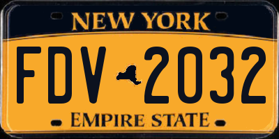 NY license plate FDV2032