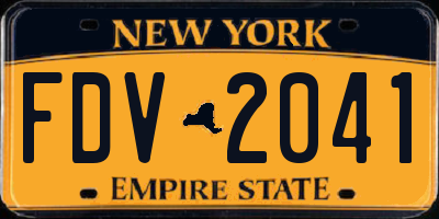 NY license plate FDV2041