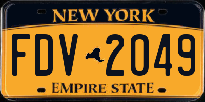 NY license plate FDV2049