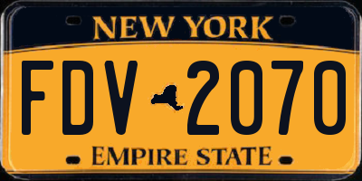 NY license plate FDV2070
