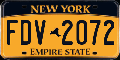NY license plate FDV2072