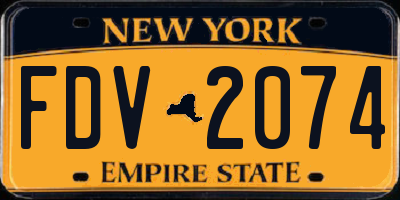 NY license plate FDV2074