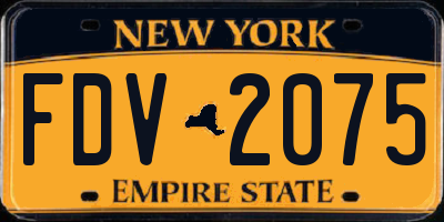 NY license plate FDV2075