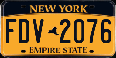 NY license plate FDV2076