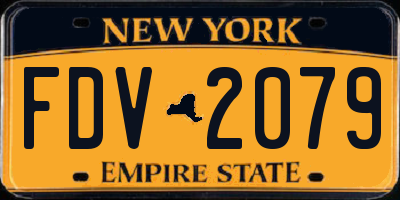 NY license plate FDV2079