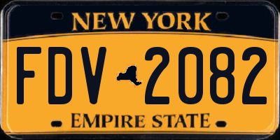 NY license plate FDV2082