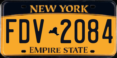 NY license plate FDV2084