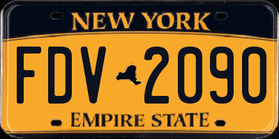 NY license plate FDV2090