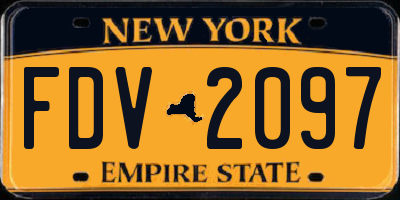 NY license plate FDV2097