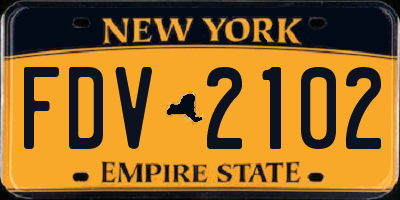 NY license plate FDV2102