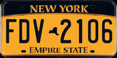 NY license plate FDV2106
